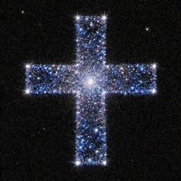 a picture of a large cross shaped star cluster