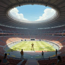 photo environement post futurist stadium : 4, 4 k rtx hdr volume light concept studio matte painting environement digital illustration style art that looks like it is from borderlands and by feng zhu and loish and laurie greasley, victo ngai, andreas rocha, john harris by jesper ejsing, by rhads, makoto shinkai and lois van baarle