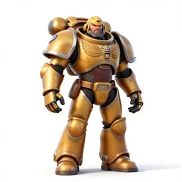 bearded space marine in power armor, stylized pixar-style 3d render, full body, standing, isolated on a pure white background, centered, whole figure in frame, sharp focus, studio lighting