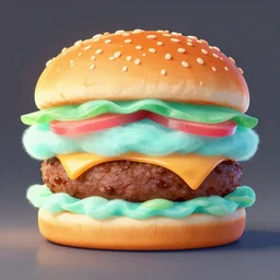 a cotton candy burger.