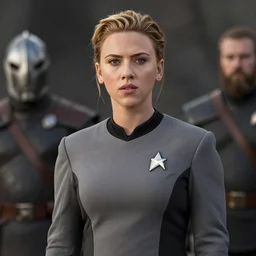 portrait of scarlett johansson, in starfleet uniform, in a scene from the tv series vikings
