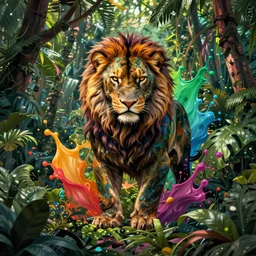 jungle background by josan gonzalez splash art graphic design color splash high contrasting art, fantasy, highly detailed, art by greg rutkowski