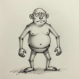 a sketch drawing, drawed weird personage by gabo mendoza, trending on artstation