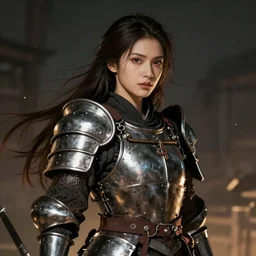 a beautiful woman with long dark brown hair wearing armor, RPG portrait,  japanese fantasy, feudal japan, by lois van baarle, Ilya Kuvshinov, WLOP, Rossdraws, ambient lighting, dynamic lighting