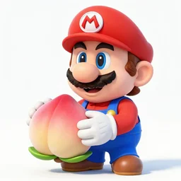mario eating peach