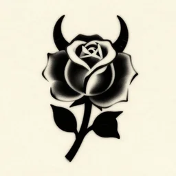 Tattoo Design demonic rose Stencil