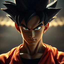 portrait of goku as real human, dynamic lighting, cinematic, establishing shot, extremely high detail, foto realistic, cinematic lighting, 8 k