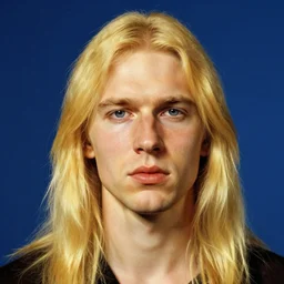a realistic portrait of a blonde man, chiseled jawline, big lips, long hair, vibrant color, 1 2 0 0 bc, edward hopper, trending on artstation