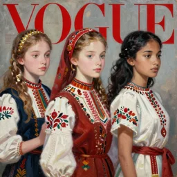 beautiful young, anima jewish, polish, and latina, vogue magazine, elle magazine, greg rutkowski, john singer sargent, trending on artstation, anime, oil painting, 3 / 4 pose,, looking right, intricate