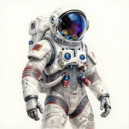 cyberpunk occultist eldritch austronaut, colored pencil painting, high detail