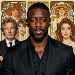 portrait of idris elba, by giuseppe arcimboldo and paul barson and annie leibovitz and faith yata and artgerm and alphonse mucha, photorealistic, f 1. 8, soft lightning, high detail, 8 k