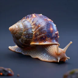 render of a magma snail with a volcanic shell, unreal engine, beautiful ray tracing, nvidia