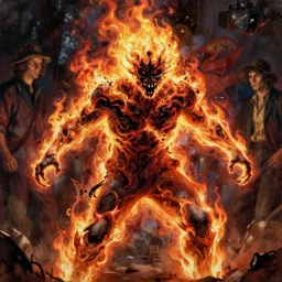 realistic portrait beautiful painting from scene in billy th kid movie, when human turned into burning ghost rider. horror, created by thomas kinkade and gustave courbet, fine draw, high detailed.