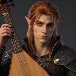 a digital art close up portrait of young barnes courtney tiefling warlock from d & d, handsome young man bardwith lute character sheet, 4 k, ultra detail, volumetric lighting, unreal engine, octane render