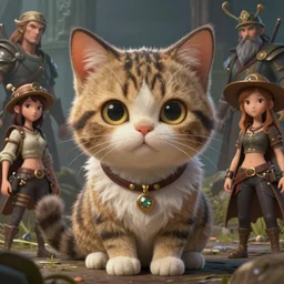 cute cat, highly detailed, d & d, fantasy, highly detailed, digital painting, trending on artstation, concept art, sharp focus, illustration, art by artgerm and greg rutkowski and fuji choko and viktoria gavrilenko and hoang lap