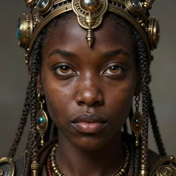 african shaman, steampunk alchemist, science fiction, highly detailed, digital painting, beautiful eyes, symmetry, concept art, sharp focus, illustration, art by artgerm and greg rutkowski and magali villeneuve and ilya kuvshinov!