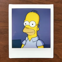 a polaroid of young homer simpson