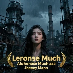 an asian woman, beautiful face, in abandoned industrial city with towering factories, fire escapes, scaffolding, smokestacks at night in the rain, very dark moody lighting, innocent look, post - apocalyptic, desolate, by jeremy mann and alphonse mucha, dramatic lighting, ethereal, stunning, breathtaking, awe - inspiring award - winning, 8 k