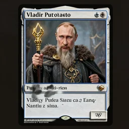 a magic the gathering card, depicting vladimir putin as a wizzard, 8 k