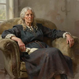 old norwegian woman, relaxing on a couch, by justin gerard and greg rutkowski, digital art, realistic painting, dnd, dungeons & dragons, character design, trending on artstation