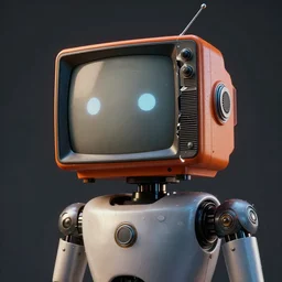 a robot with a ( broken ) old tv head, concept art, matte painting, trending artstation, octane render, cinematic lightning, 8 k