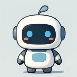 a cute robot with uwu eyes painted designed by apple