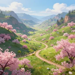 wonderland fairytale valley spring landscape crossroad beauty digital matte artstation, cgsociety, 8k Beeple Charlie Bowater filter harmony auto focus long exposure