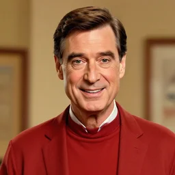 character portrait of Jim Carrey playing Mr Rogers, digital art, trending on artstation, 4k