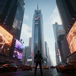 still image of times square in the tower of destiny 2, unreal engine 5, screenshot