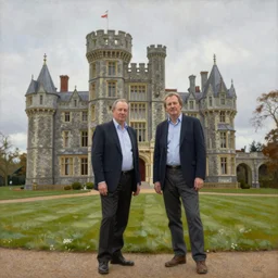 Richard Schmid and Jeremy Lipking full length portrait painting of a victorian castle
