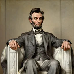 facial portrait of abraham lincoln, sitting in the white house, oil on canvas by william sidney mount - 1 7 8 8, trending on artstation