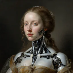 Ultra detailed, 4K Portrait of a Cyborg by Rachel Ruysch