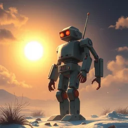 robot, style guido borelli, artstation, cinematografic