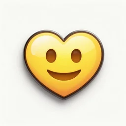 a retro minimalistic cute heart emoji enamel pin, hd, concept art