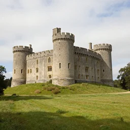 stone castle in a field art by jeff brown