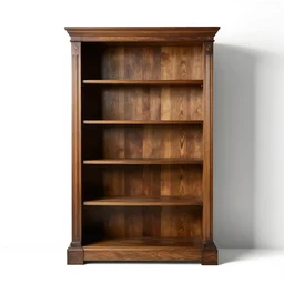 baroque bookshelf, professional product shot, isolated on a pure white background, centered, entire object in frame, sharp focus, soft studio lighting