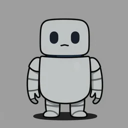 walle like grey robot , ilistration , line art