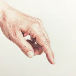 colored pencil drawing of a grandpa's finger
