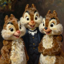 portrait of the chipettes, hyperrealistic, in the style of john singer sargent, oil painting