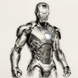 Iron Man Armor mark 4, pencil sketch, concept art