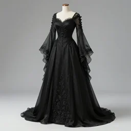 concept art of beutiful eastern black dress, ultrareallistic, 4k