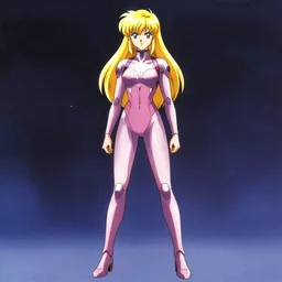 An anime portrait of beautiful  BLONDE FEMALE WEARING A UNITARD still from Robotech 1985 by Stanley Artgerm Lau ,WLOP , Ilya Kuvshinov , James Jean , Andrei Riabovitchev symmetrical, FULL BODY