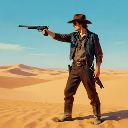 gunslinger in the desert, beautiful abstract art