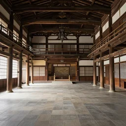 ancient japanese architecture fused with European architecture, interior