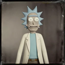 photo of rick and morty, in 1 8 8 0 s tintype style.
