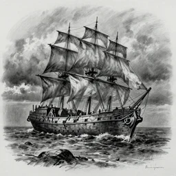 the ship of theseus wrecked upon the night's plutonian shore, charcoal sketch by Edgar Allan Poe