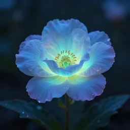 Luminescent flower blooming at twilight, cgsociety, r/art