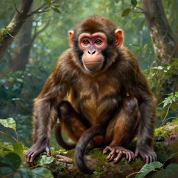 a giant ant of monkeys, by most renowned artist of the romanticism, hiperrealism,