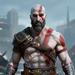 a photo still of walter white as kratos from god of war, portrait, medium shot, ektachrome, f / 2. 8