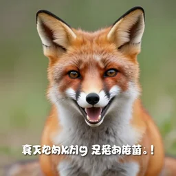 extremely funny meme featuring a picture of a smiling fox and some text
